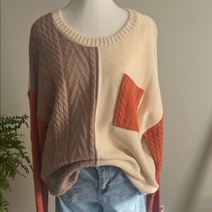 Cozy Colorblock Crew Neck Sweater